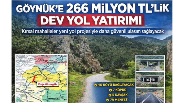 Nallıhan, Göynük ve Sarıcakaya'ya 266 Milyon TL'lik Dev Yol Yatırımı